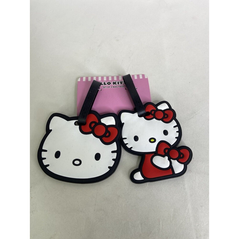 Sanrio Hello Kitty Luggage Tag Tags Travel ID Set of 2 NEW
